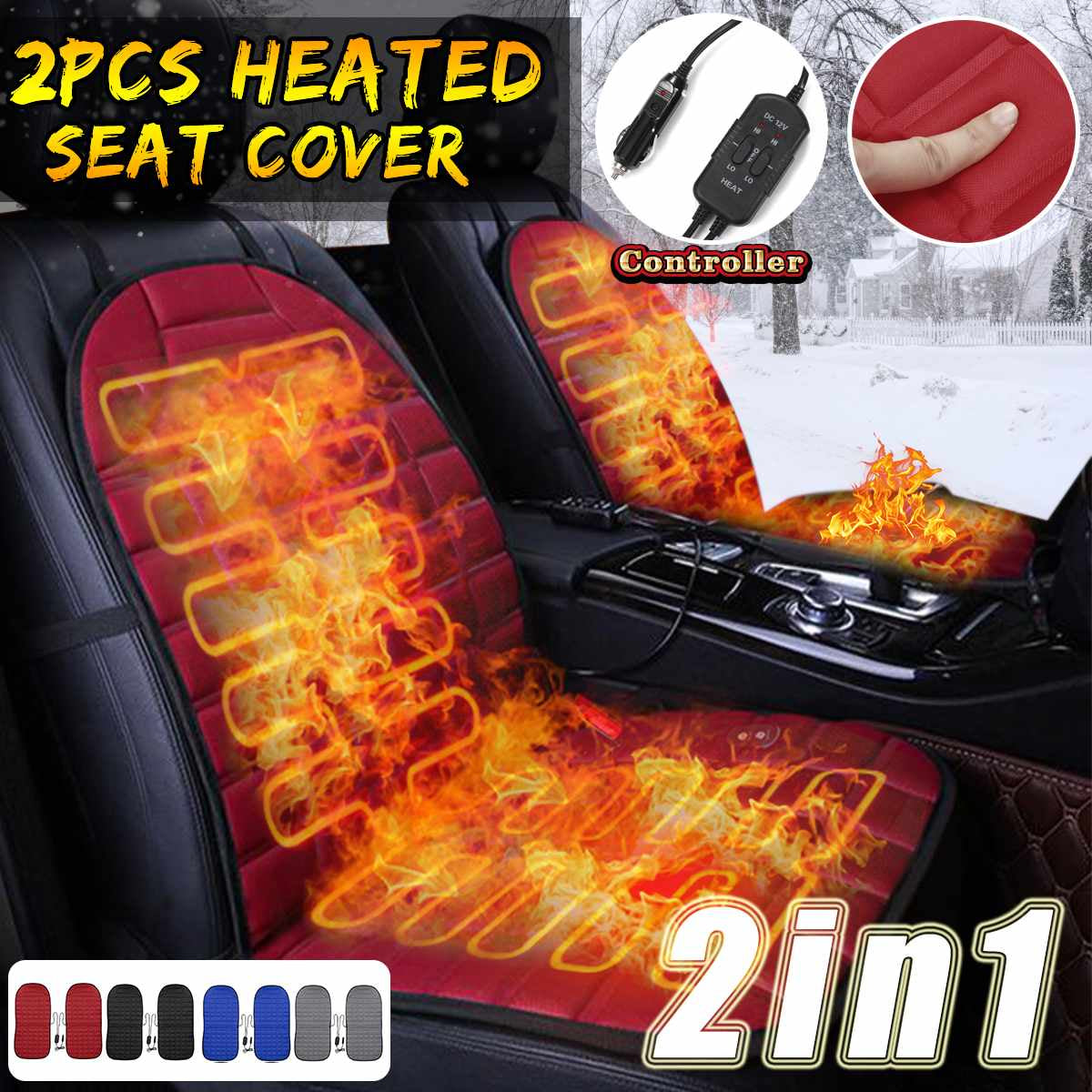 Heated Car Seat Cover Set