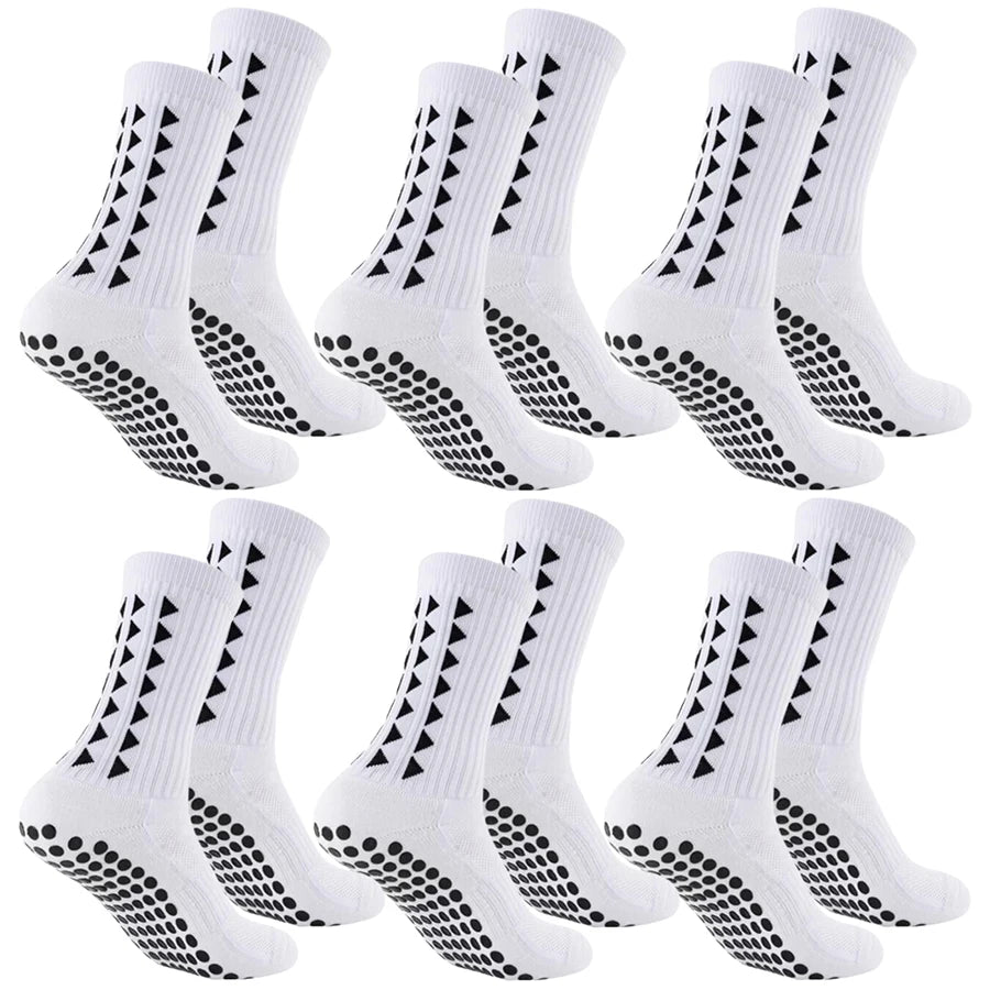 6 Pairs Unisex Football Grip Socks