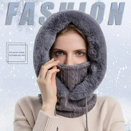Thick Winter Fur Hooded Snood