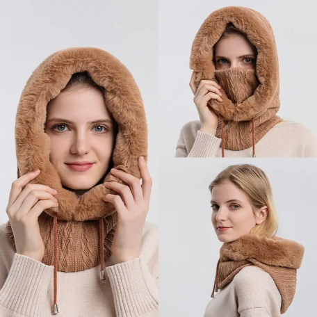Thick Winter Fur Hooded Snood