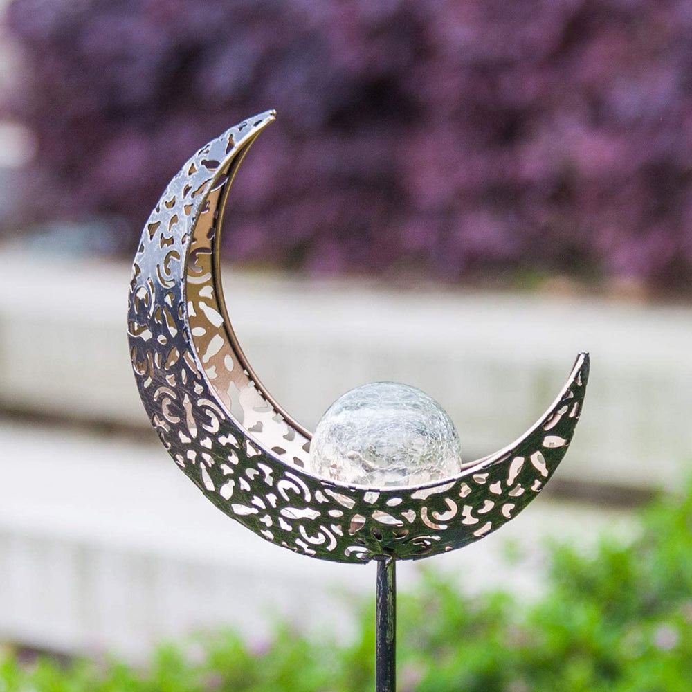 Crescent Hollow Half Moon Solar Powered Stake Lights
