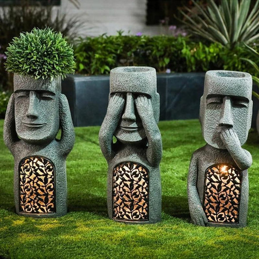 Easter Island LED Garden Flower Pots