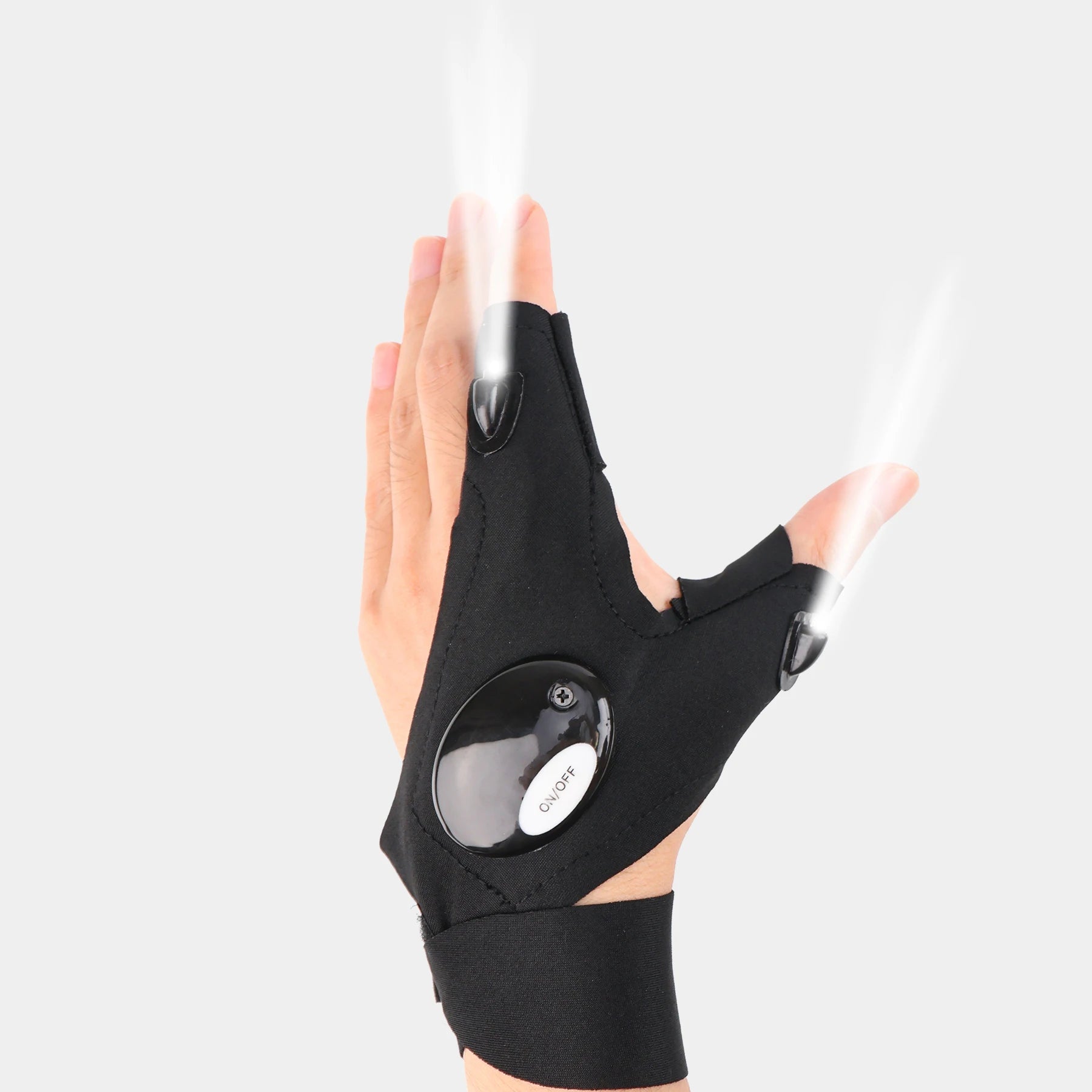 LED Half Finger Glove Outdoor Night Fishing Flashlight