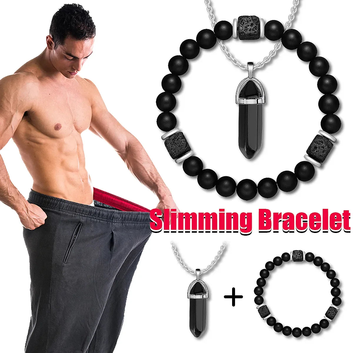 2pcs set of Magnetic Weight-loss Bracelet and Necklace
