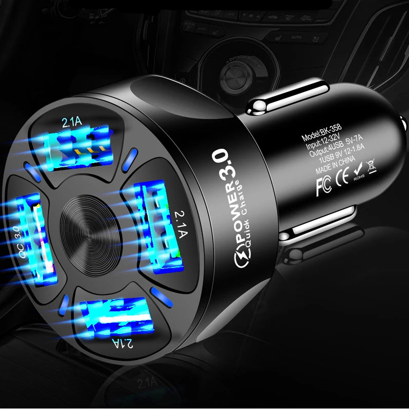 4-Port USB Car Charger-