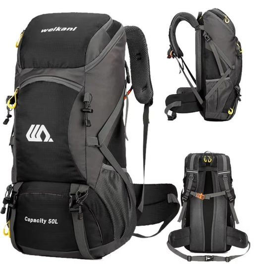 50L Travel Backpack Waterproof Hiking Camping Rucksack for Outdoor Sports