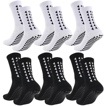 6 Pairs Unisex Football Grip Socks Towel Bottom Sport Socks