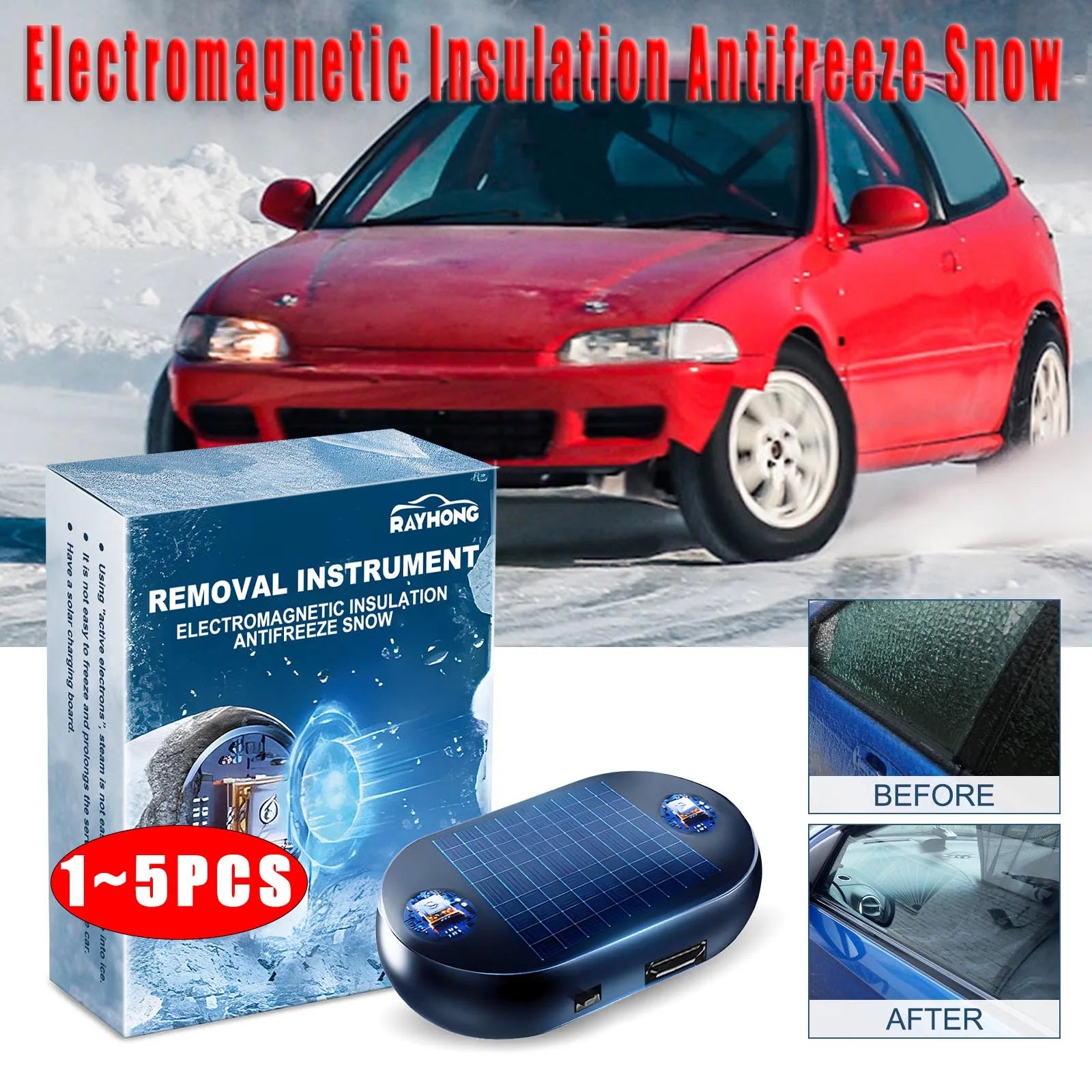 Car Windshield Solar Electromagnetic Antifreeze Device