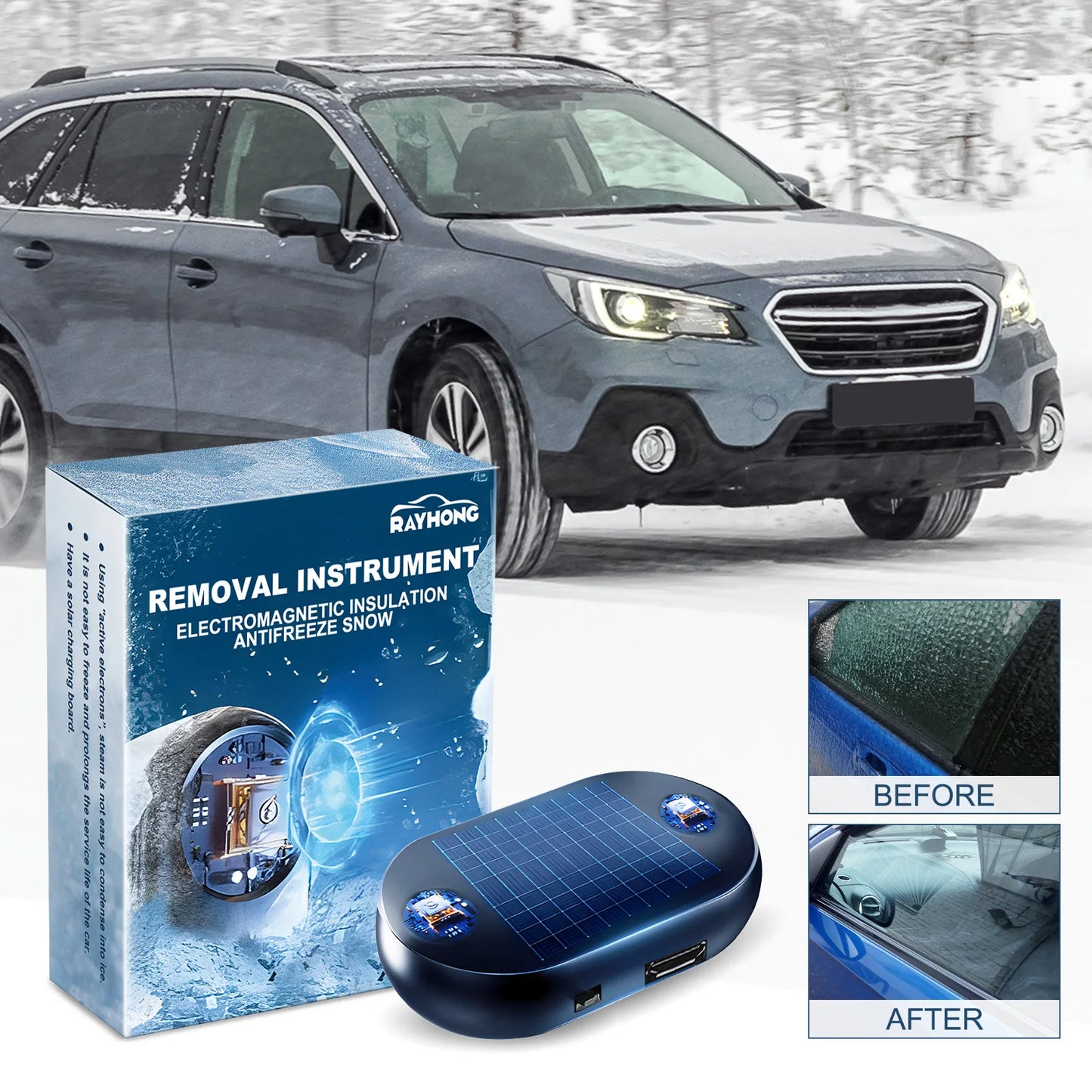 Car Windshield Solar Electromagnetic Antifreeze Device