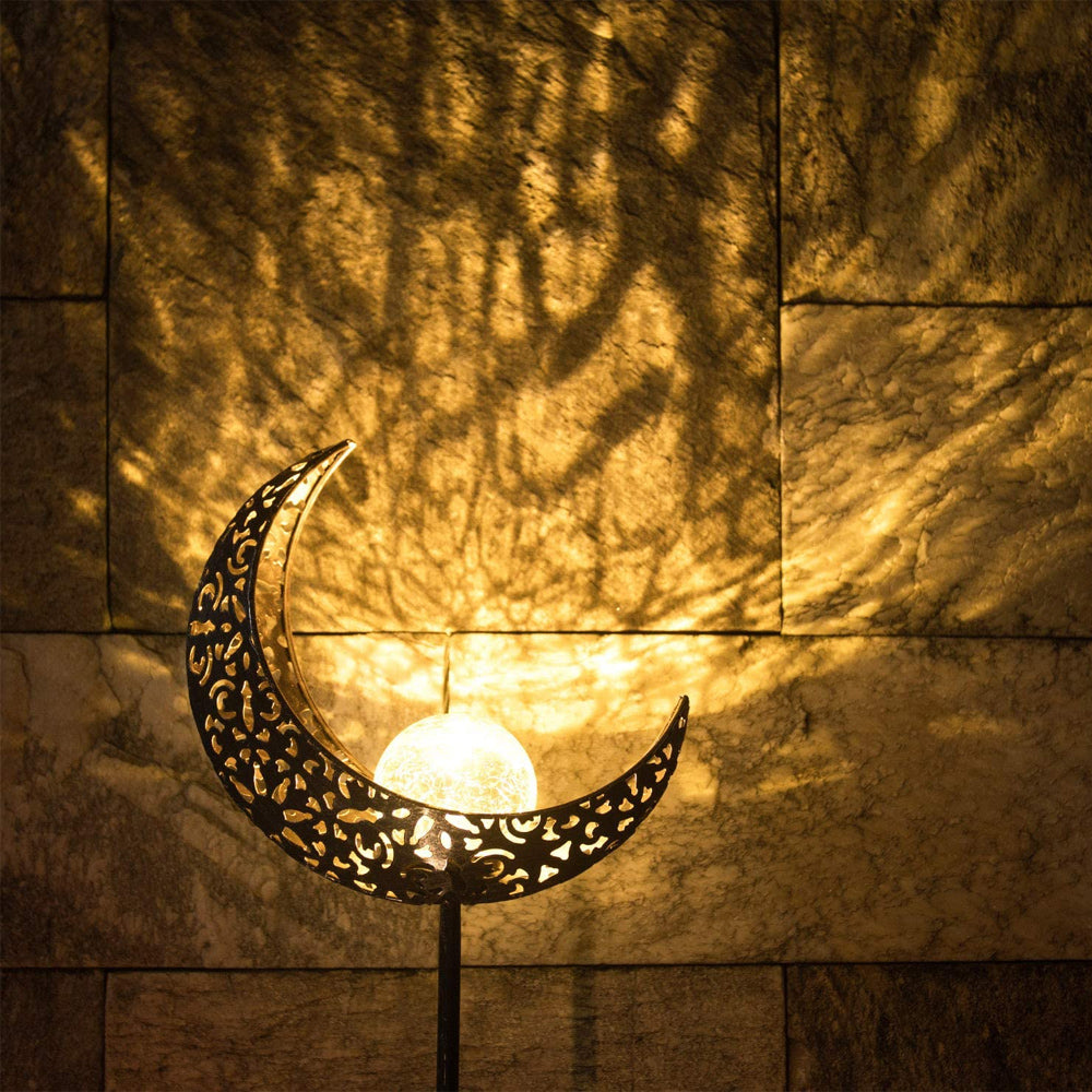 Crescent Hollow Half Moon Solar Powered Stake Lights