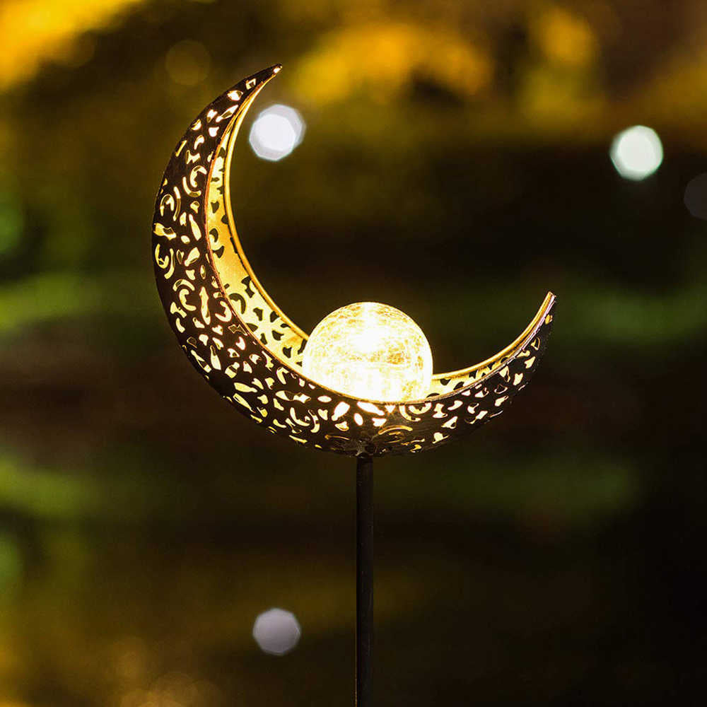 Crescent Hollow Half Moon Solar Powered Stake Lights