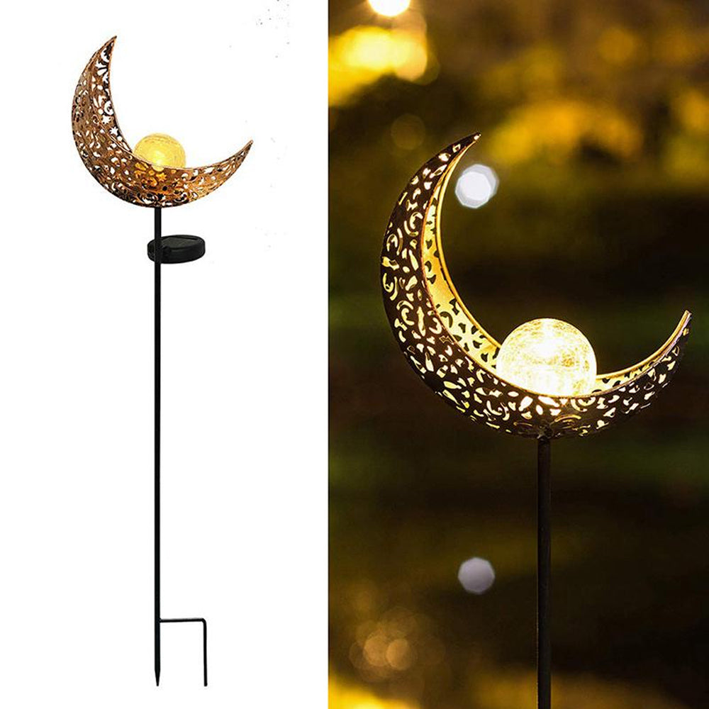 Crescent Hollow Half Moon Solar Powered Stake Lights