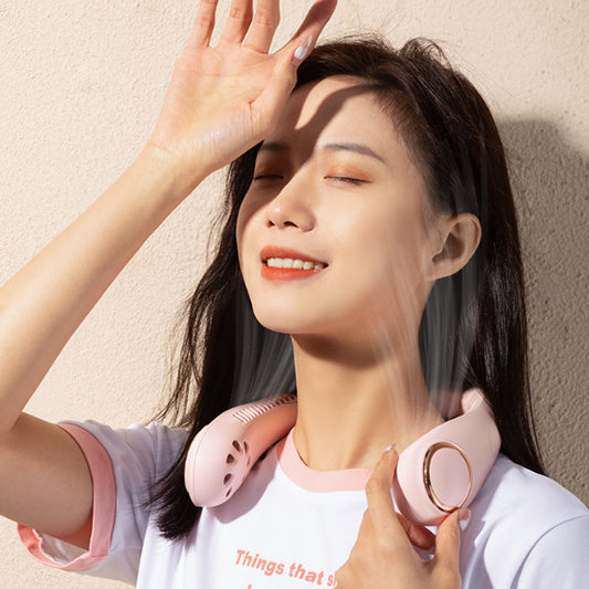 Portable Leafless Digital Hanging Neck Fan-USB Rechargeable