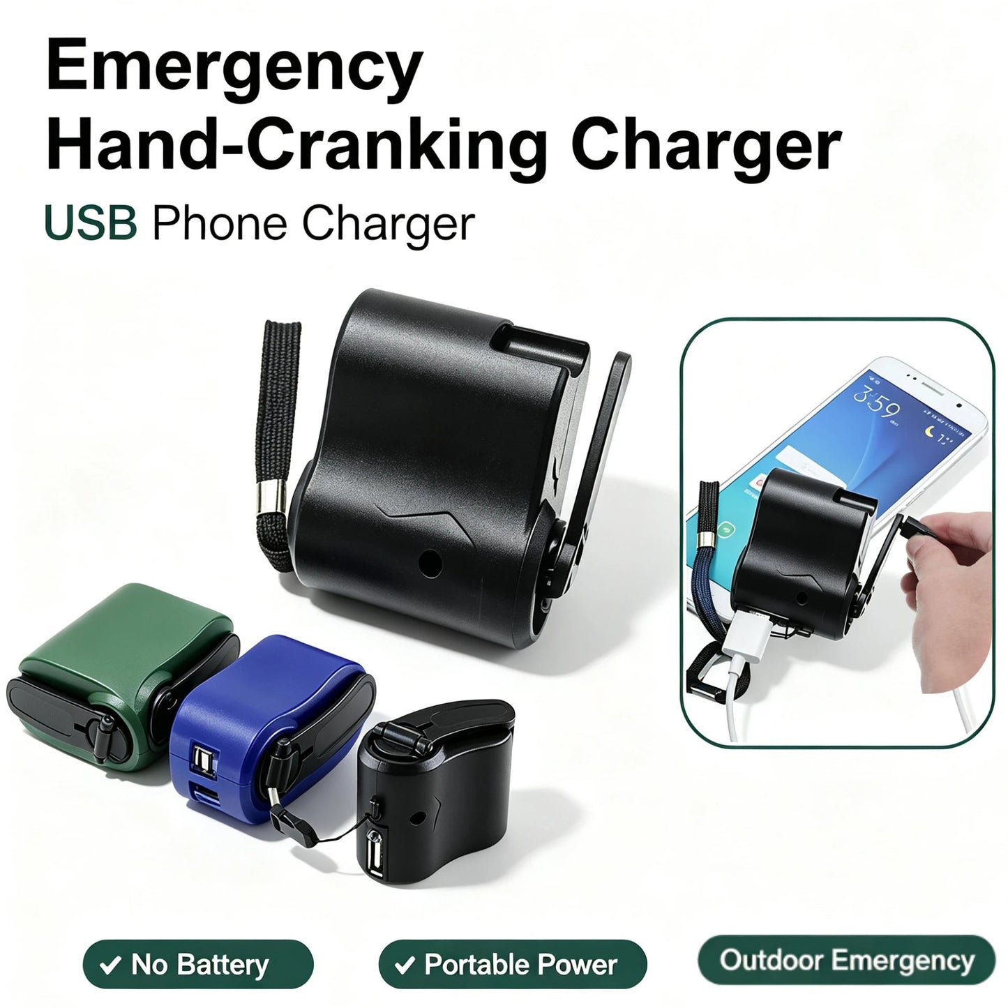 Emergency Hand-Cranking Charger
