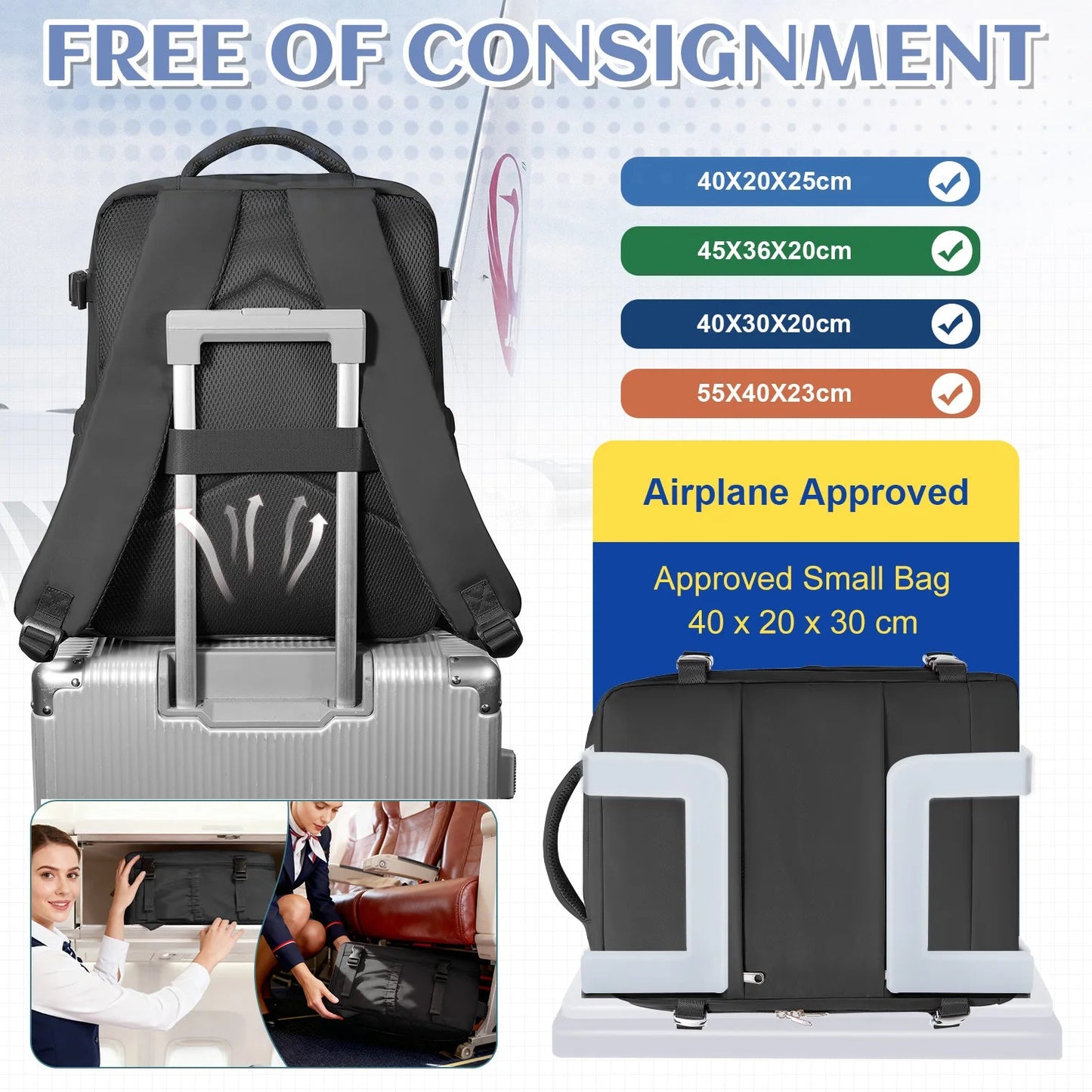 Flight-Approved Vacuum Compression Backpack