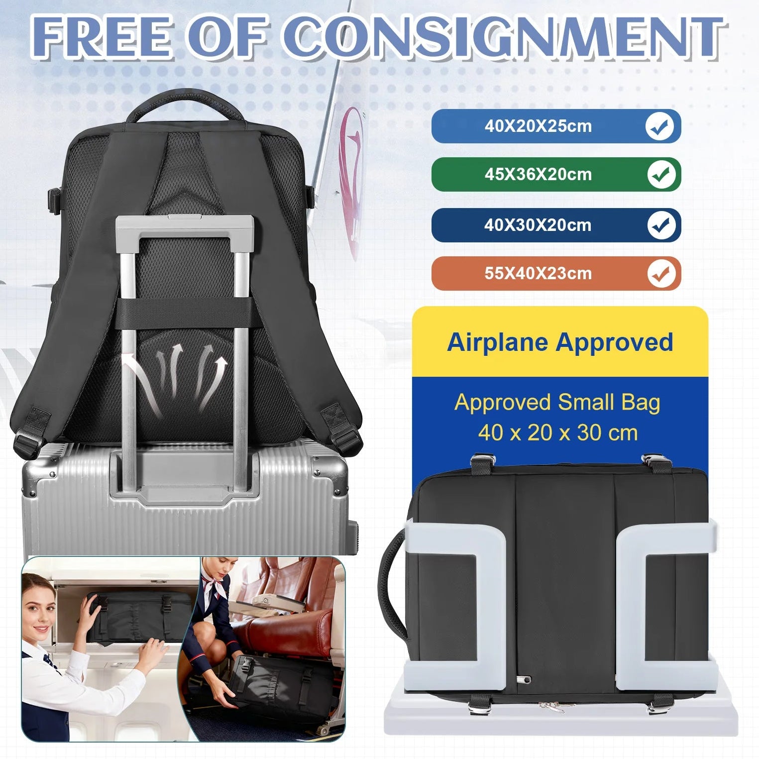 Flight-Approved Vacuum Compression Backpack
