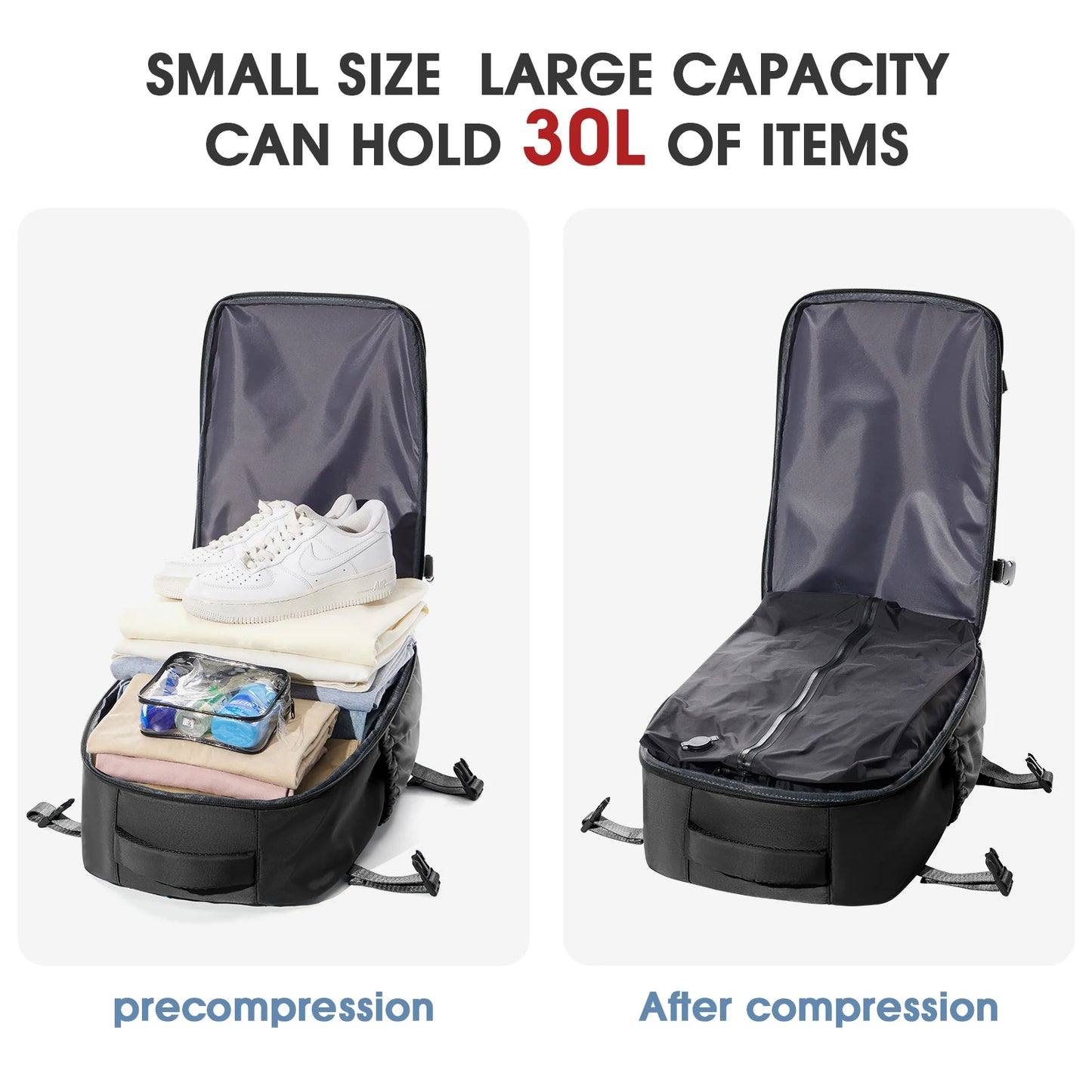 Flight-Approved Vacuum Compression Backpack