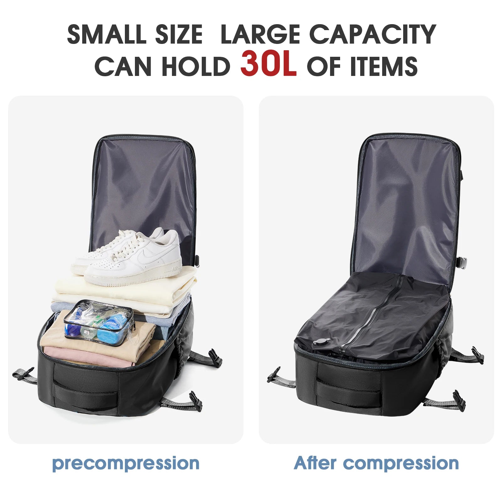 Flight-Approved Vacuum Compression Backpack
