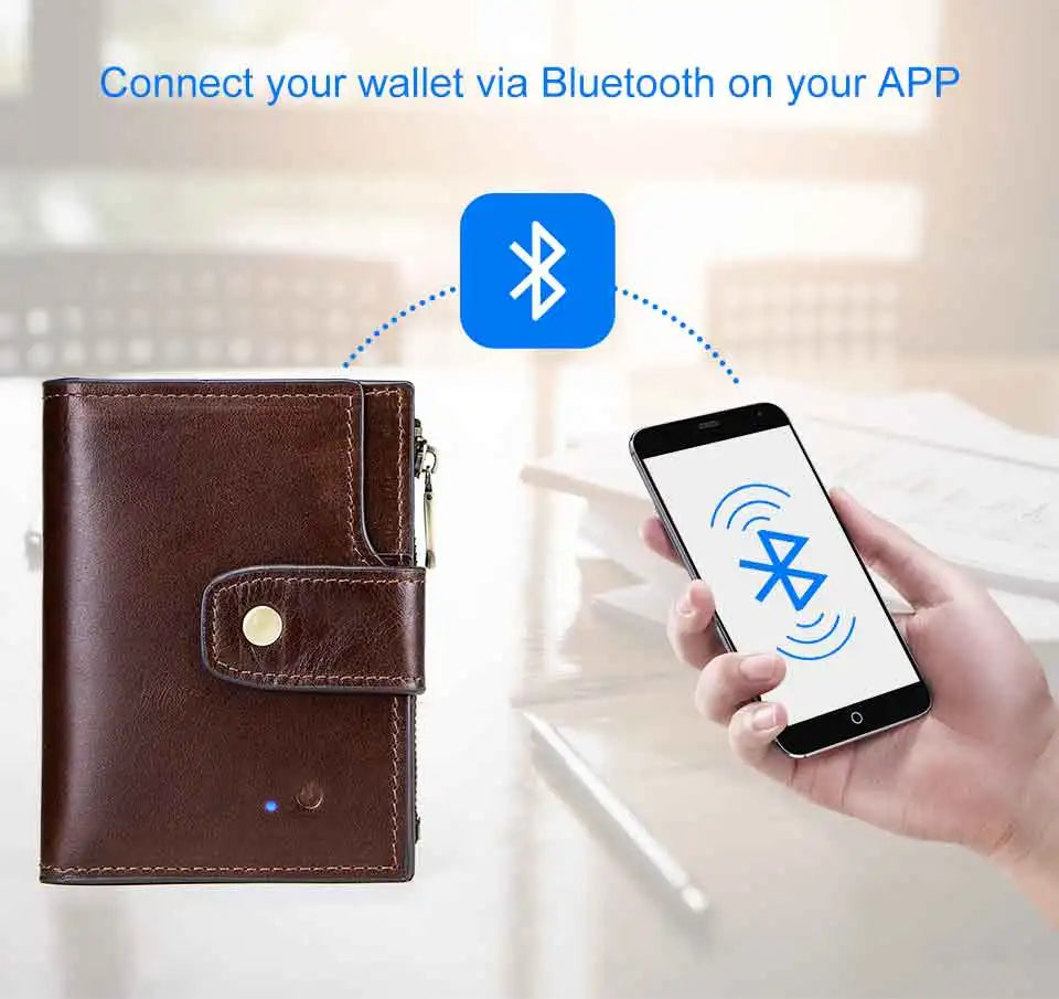 GPS Anti-Theft Leather Wallet