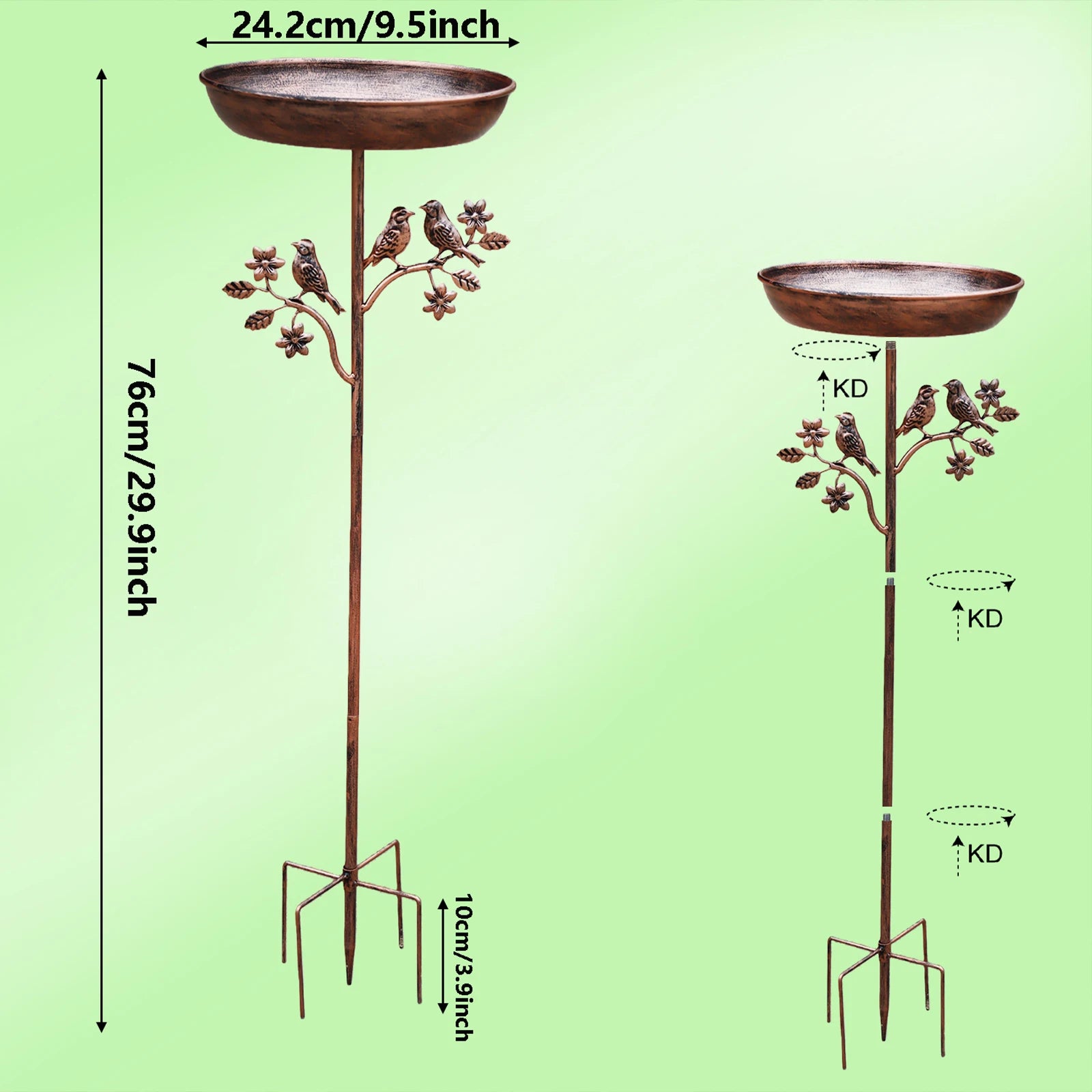 Garden Iron Birdbath