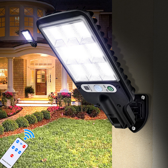 Large Solar Courtyard Wall Lamp with Remote
