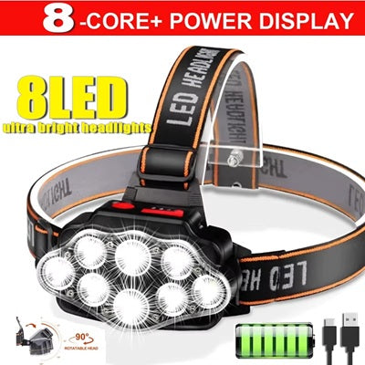 Longshot 8 LEDs Head Torch