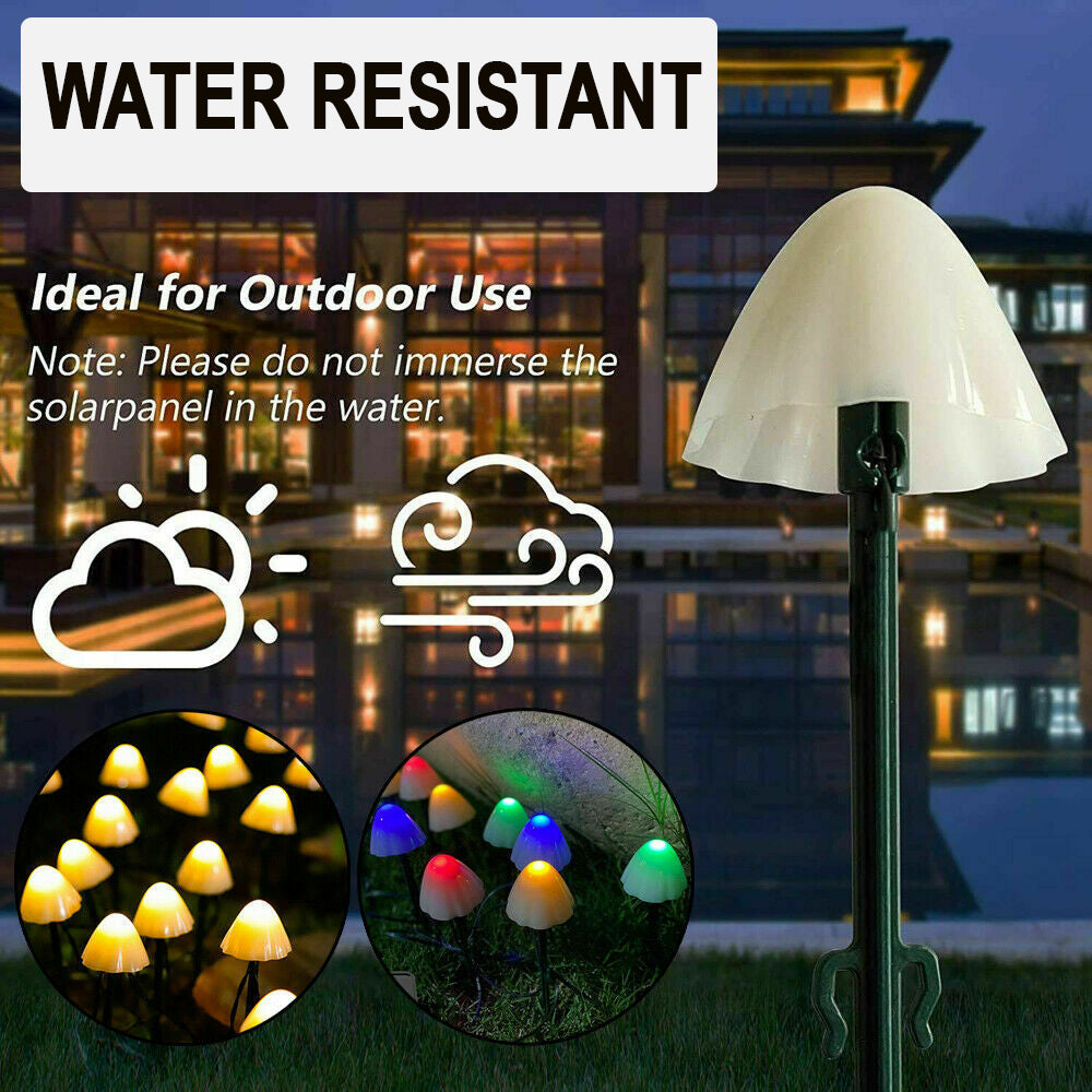 Solar Powered Mushroom LED Garden Decoration Fairy Lights