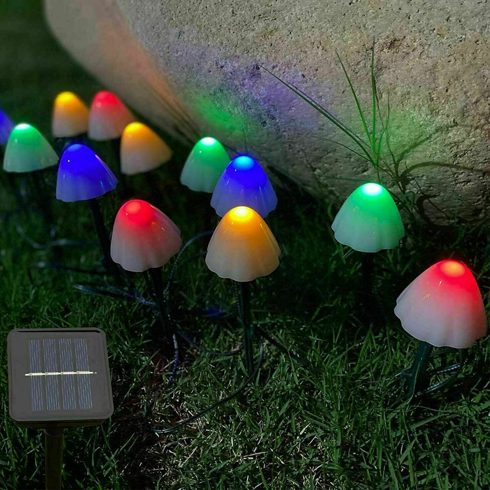 Solar Powered Mushroom LED Garden Decoration Fairy Lights