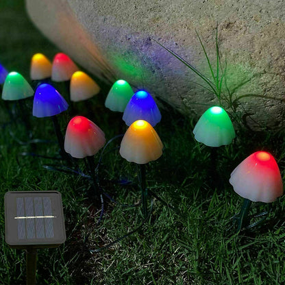 Solar Powered Mushroom LED Garden Decoration Fairy Lights