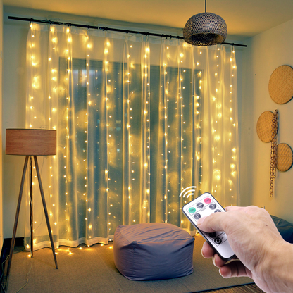 Net Curtains LED Lights with Remote