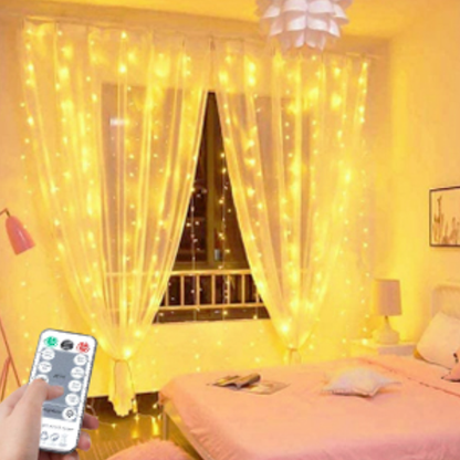 Net Curtains LED Lights with Remote