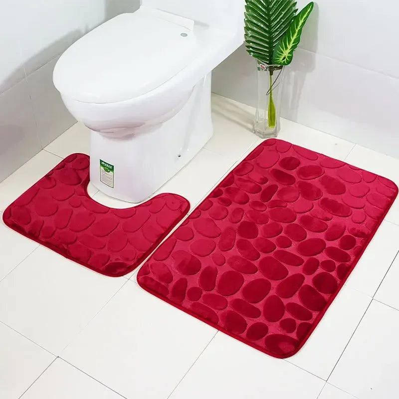 Non-Slip 3pc Bathroom Mat Set
