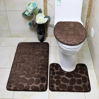 Non-Slip 3pc Bathroom Mat Set