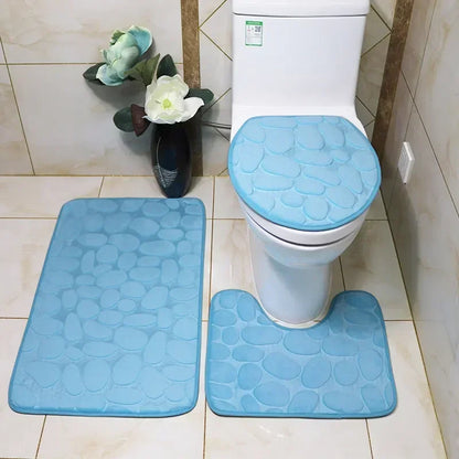 Non-Slip 3pc Bathroom Mat Set