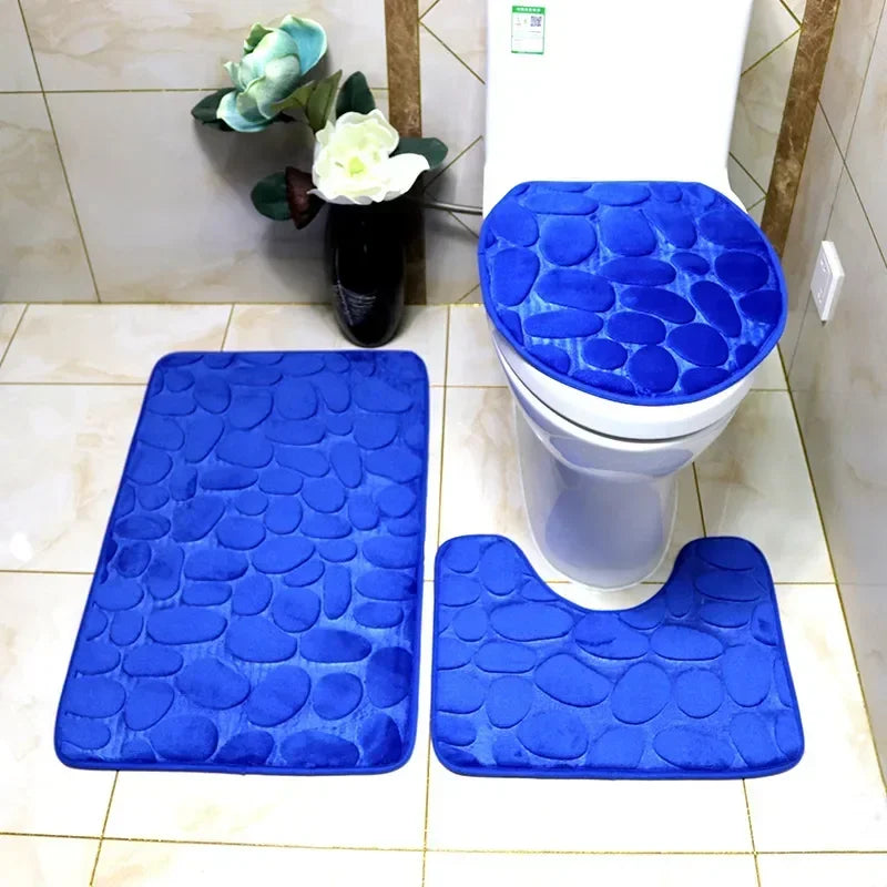 Non-Slip 3pc Bathroom Mat Set