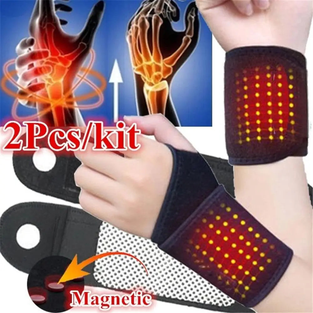 Pair of Self Heating Magnetic Wrist Bands