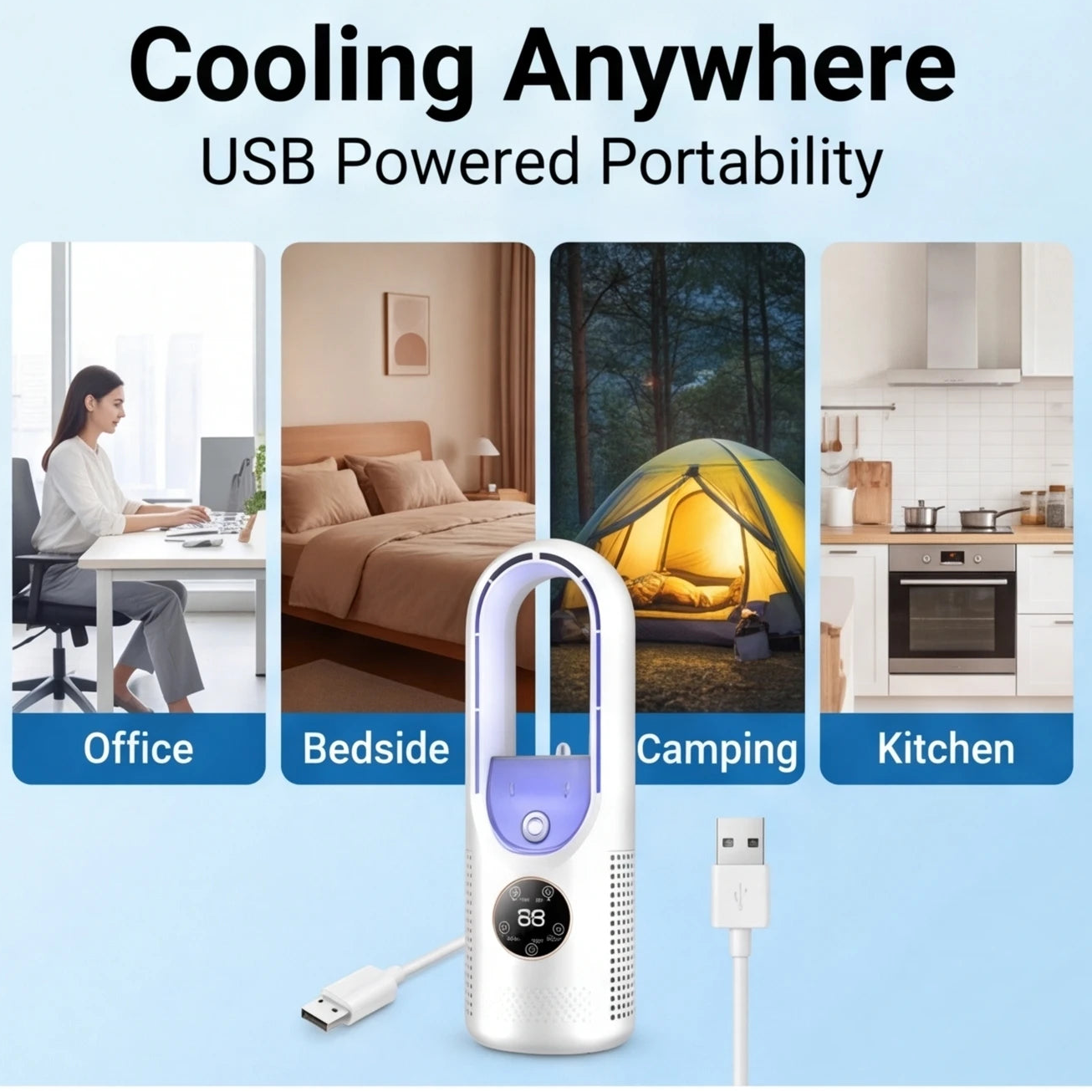 Portable Leafless Air Cooler Fan