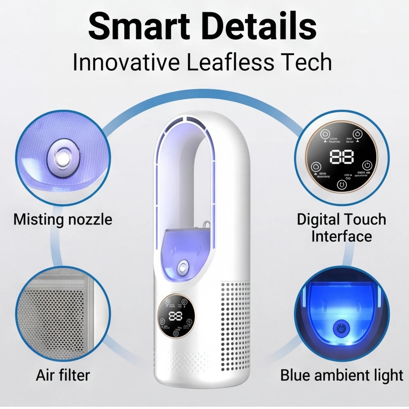 Portable Leafless Air Cooler Fan