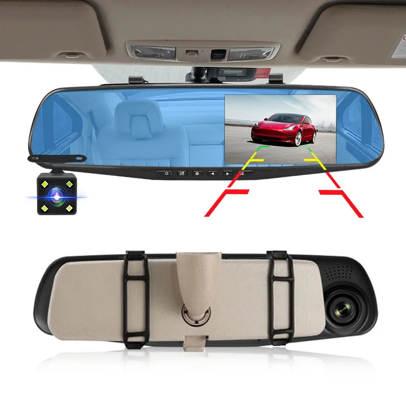 Rearview Mirror Motion Detector Dashcam-