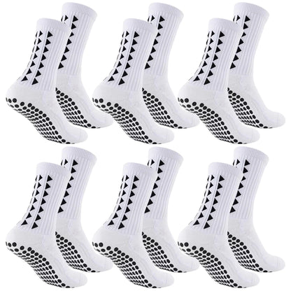 6 Pairs Unisex Football Grip Socks