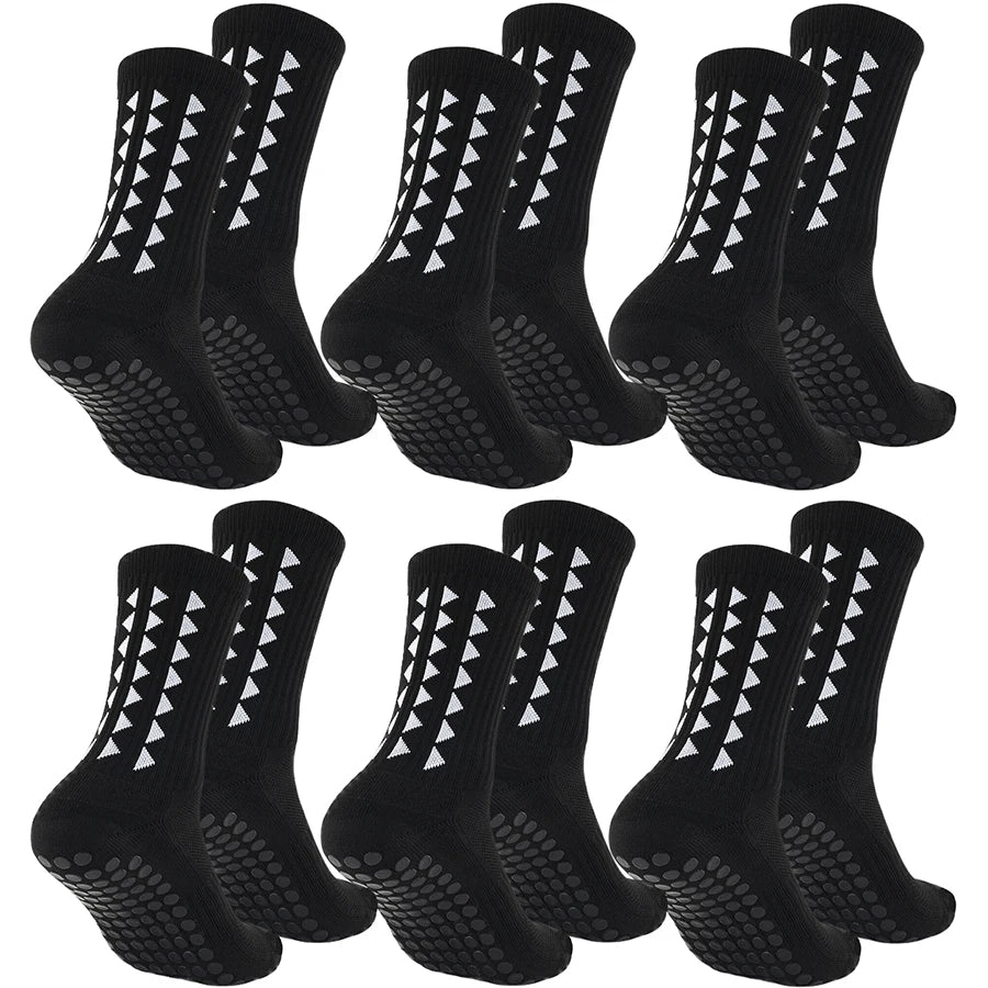 6 Pairs Unisex Football Grip Socks