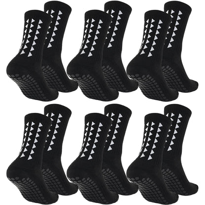 6 Pairs Unisex Football Grip Socks