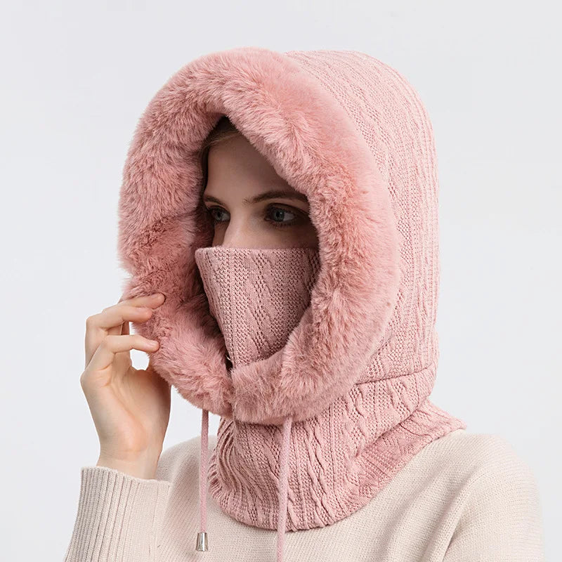 Thick Winter Fur Hooded Snood