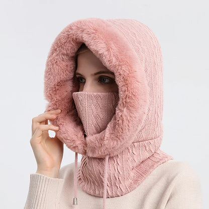 Thick Winter Fur Hooded Snood