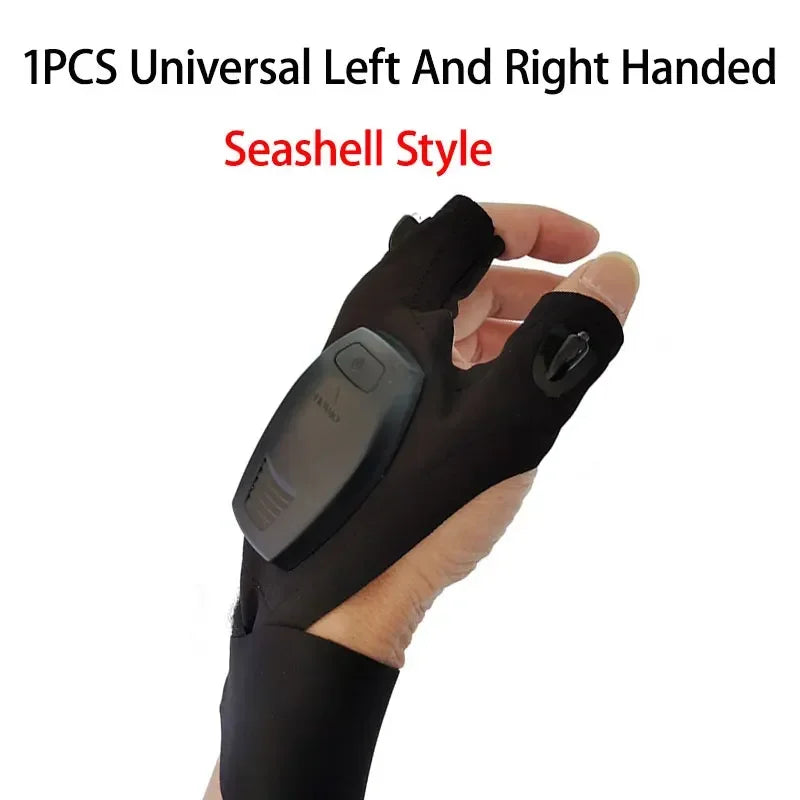 Half Finger LED Flashlight Glove