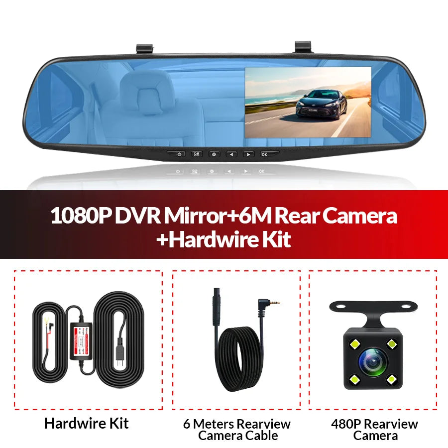 Rearview Mirror Motion Detector Dashcam