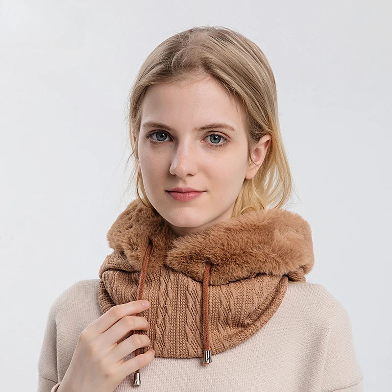 Thick Winter Fur Hooded Snood