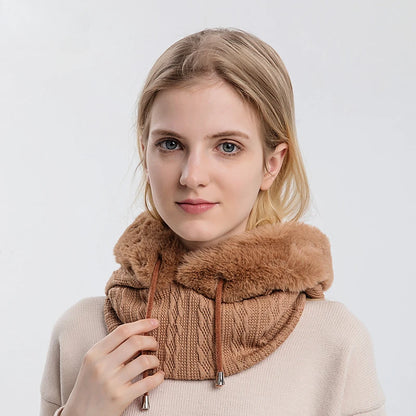 Thick Winter Fur Hooded Snood