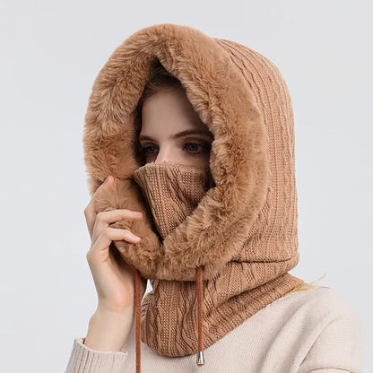 Thick Winter Fur Hooded Snood