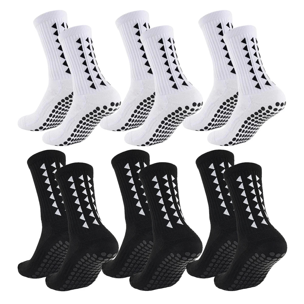 6 Pairs Unisex Football Grip Socks
